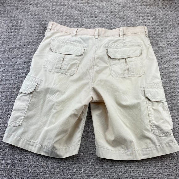 Eddie Bauer Cargo Shorts Men 38 Beige Outdoors Pockets - DISCOLORATION - - Picture 2 of 16